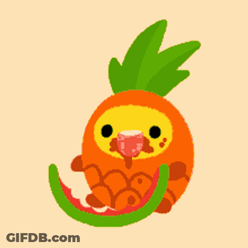 Pineapple Eating Juicy Watermelon GIF