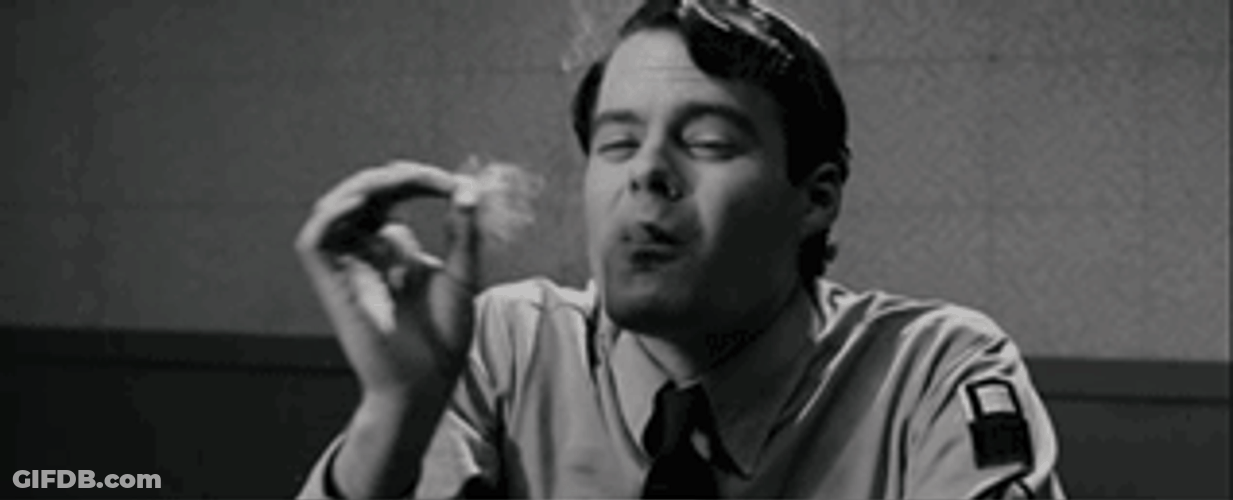 Pineapple Express Bill Hader Puffing Smoke GIF