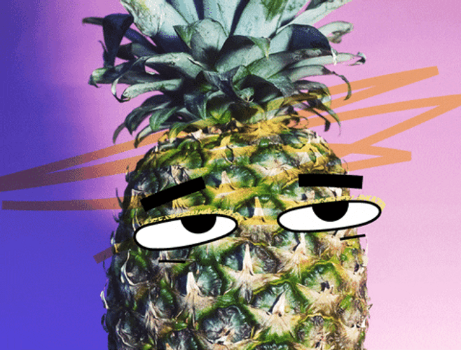 Pineapple Eyebrow Wink Animation GIF