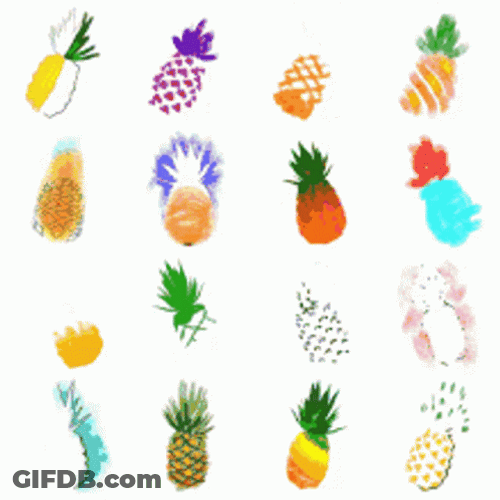 Pineapple Fruit Rotation Edit GIF