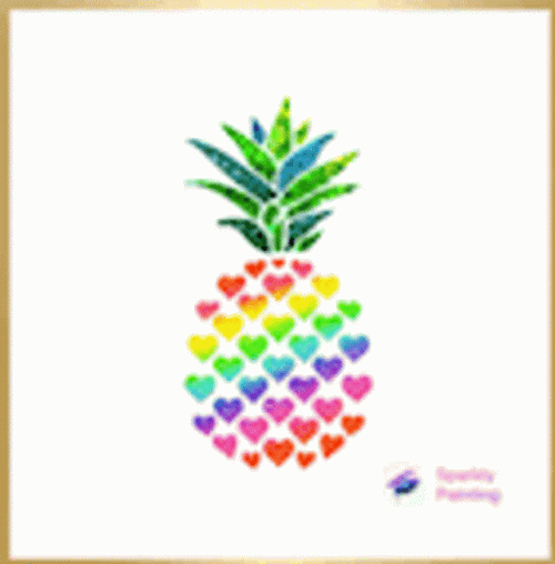 Pineapple Heart Shape Design GIF