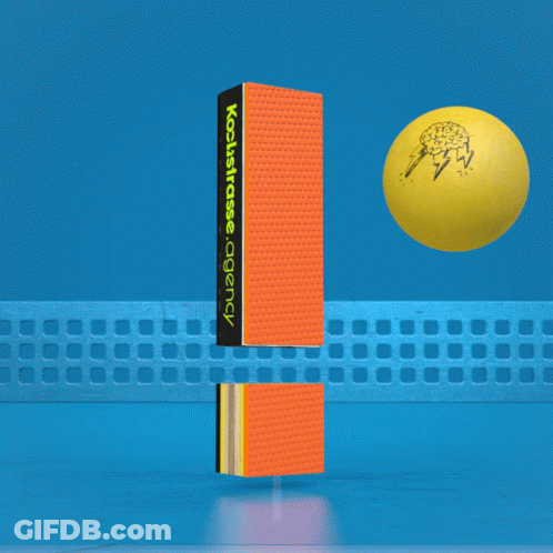 Ping Pong Ball Hit By Black Box Saying Koskstrasse Agency GIF