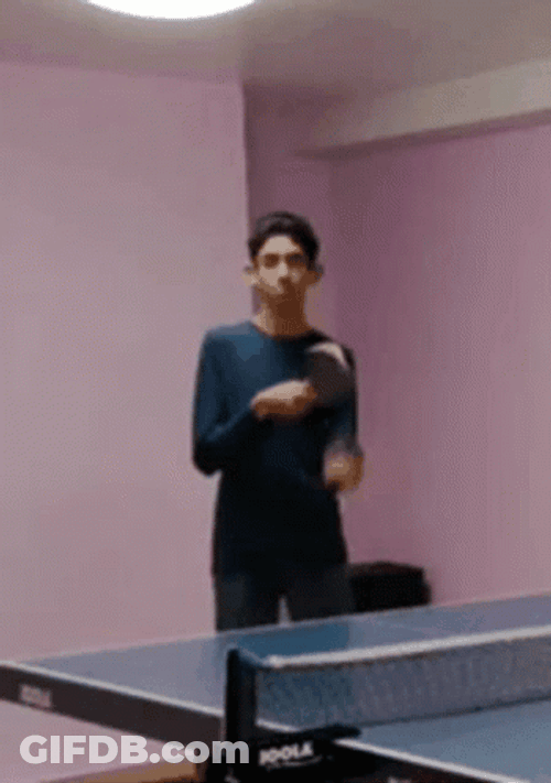 Ping Pong Hand Hitting Racket GIF