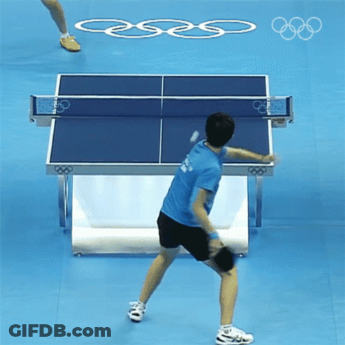 Ping Pong Man In Blue GIF