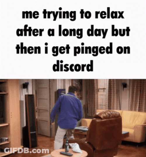 Pinged On Discord Crash Falling On Couch Meme GIF