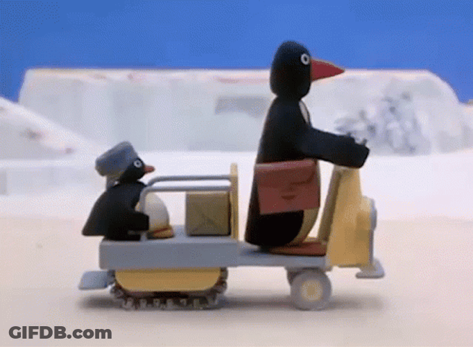 Pingu Delivers The Mail GIF
