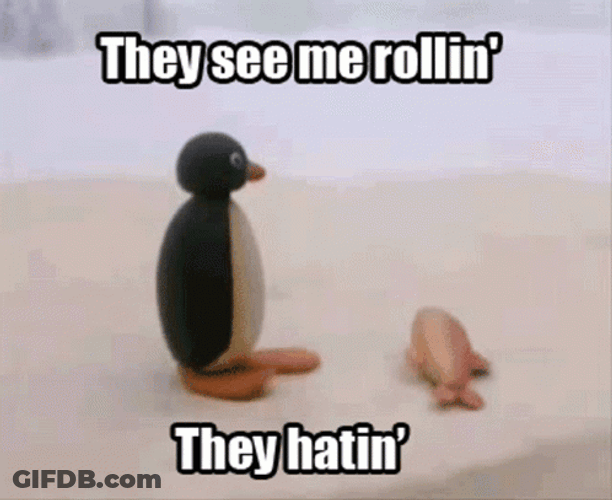 Pingu Playful Rolling They See Me Rollin GIF