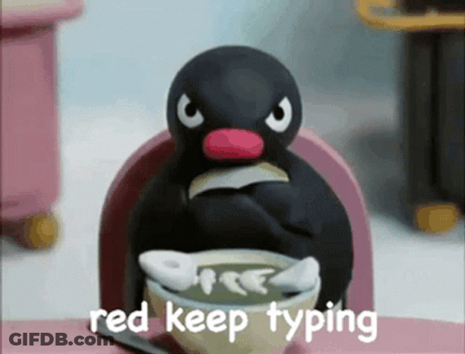 Pingu Red Keep Typing GIF