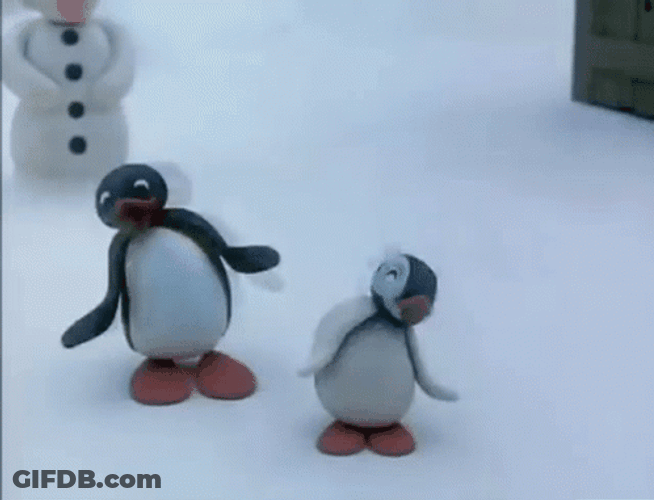Pingu Shaking Head GIF