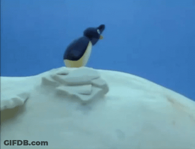 Pingu The Penguin Searching Clay Animation GIF