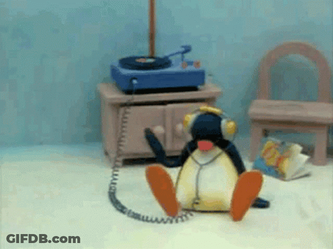 Pingu Vibing With Music GIF
