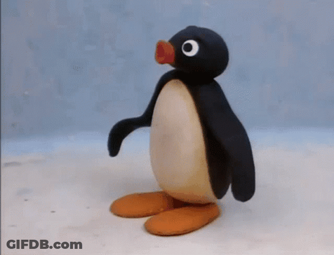Pingu Wagging Wings GIF