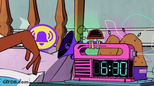 Pink Alarm Clock Showing 18:30 GIF