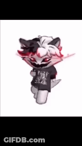 Pink And Black Cat In Black Shirt And Red Pants GIF