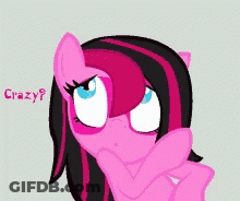 Pink And Black Pony Saying Crazy GIF