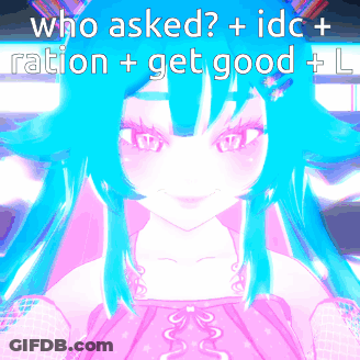 Pink And Blue Anime Girl Who Asked Idc Ration Get Good L GIF