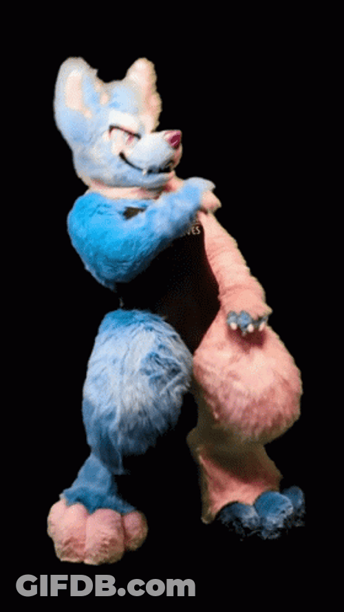 Pink And Blue Furry Dance GIF