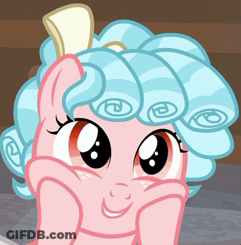 Pink And Blue Pony With Swirly Mane GIF