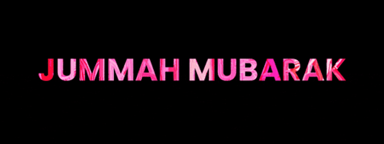 Pink And Blue Text Jumma Mubarak GIF