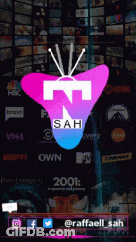 Pink And Blue Triangle With Letter N GIF