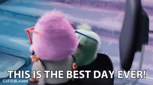 Pink And Green Stuffed Animal Saying This Is The Best Day Ever GIF