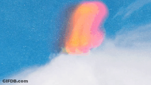 Pink And Orange Object On Blue And White GIF