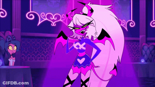 Pink And Purple Cartoon Character GIF