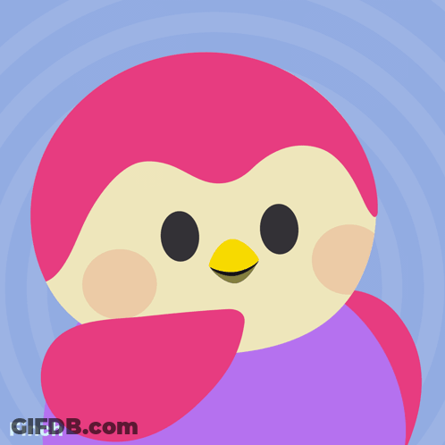 Pink And Purple Penguin Saying Finch GIF