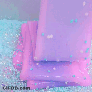 Pink And Purple Slime With Blue Sprinkles GIF