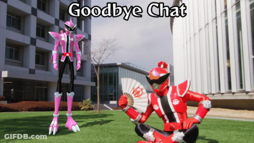 Pink And Red Robot Goodbye Chat GIF