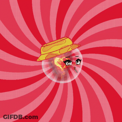 Pink And Red Swirl With Cartoon Face GIF