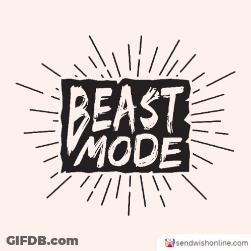 Pink And White Beast Mode Sign GIF