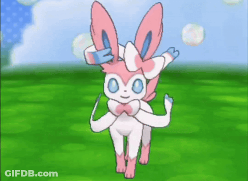 Pink And White Bunny With Blue Eyes Standing In Field GIF