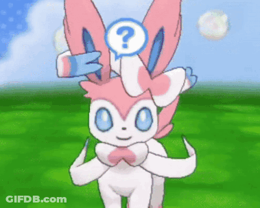 Pink And White Cartoon Bunny With Question Mark GIF