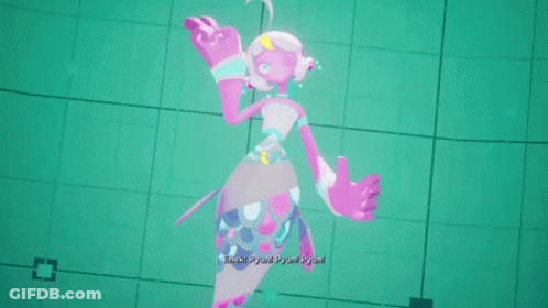 Pink And White Cartoon Character With Yellow Ponytail Saying Emerald Pyramid Pyramid Pyramid GIF