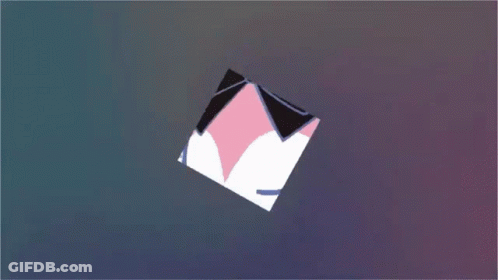 Pink And White Cat With Black Bow And Wings GIF