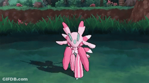 Pink And White Pokemon With Wings Spread GIF