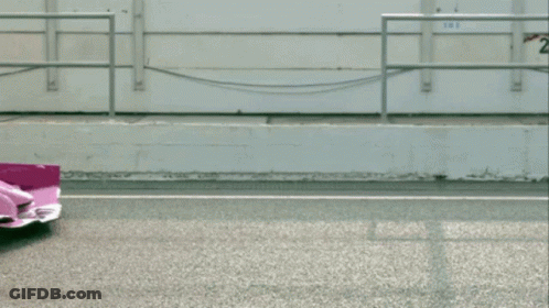 Pink And White Race Car With BWT Sign GIF