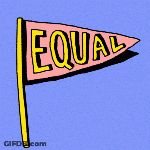 Pink And Yellow Flag Saying Equal GIF