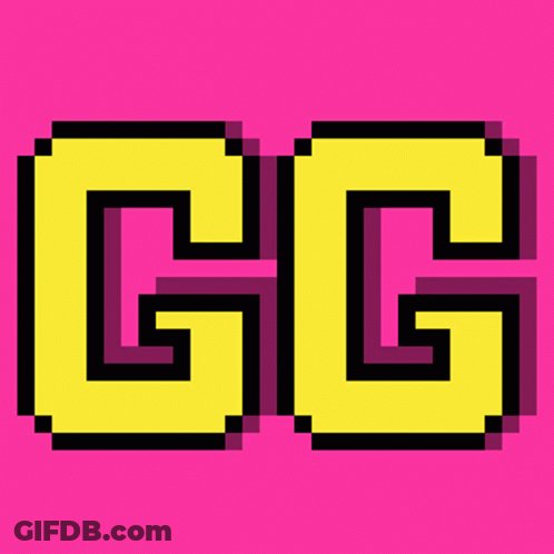 Pink And Yellow Pixel Art Letter GG GIF