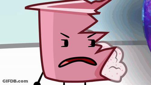 Pink Angry Face Cartoon GIF