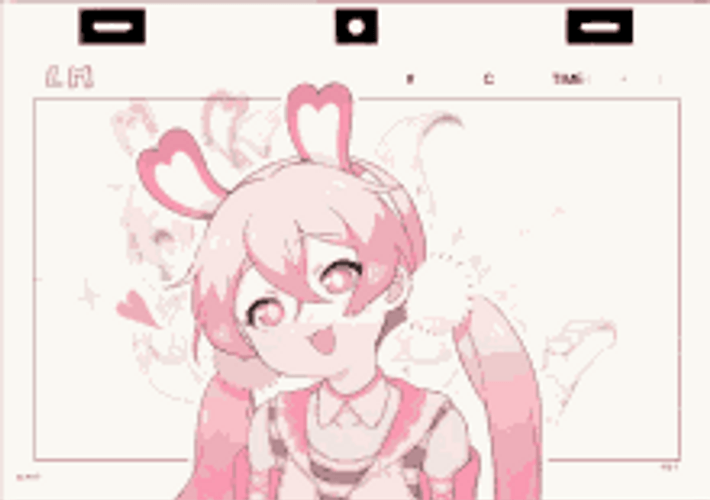 Pink Anime Bunny Girl GIF