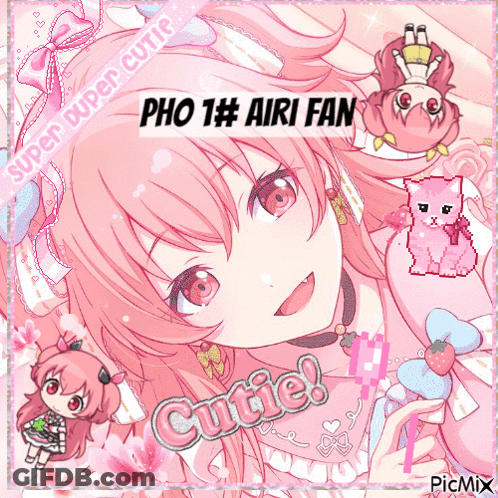 Pink Anime Girl Pho 1 Airi Fan Cutie GIF