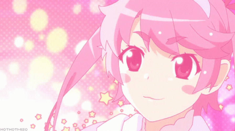 Pink Anime Girl Talking GIF