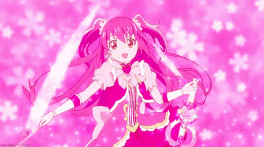 Pink Anime Heart GIF