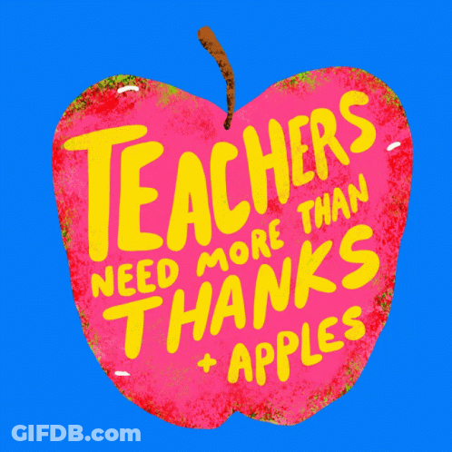 Pink Apple With Teachers Need More Than Thanks GIF