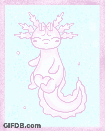 Pink Axolotl On Pink Background GIF