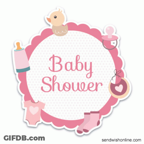 Pink Baby Shower Sticker Duck Pacifier GIF