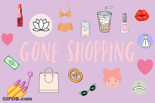 Pink Background Gone Shopping GIF