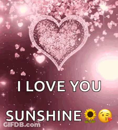 Pink Background Hearts I Love You Sunshine GIF